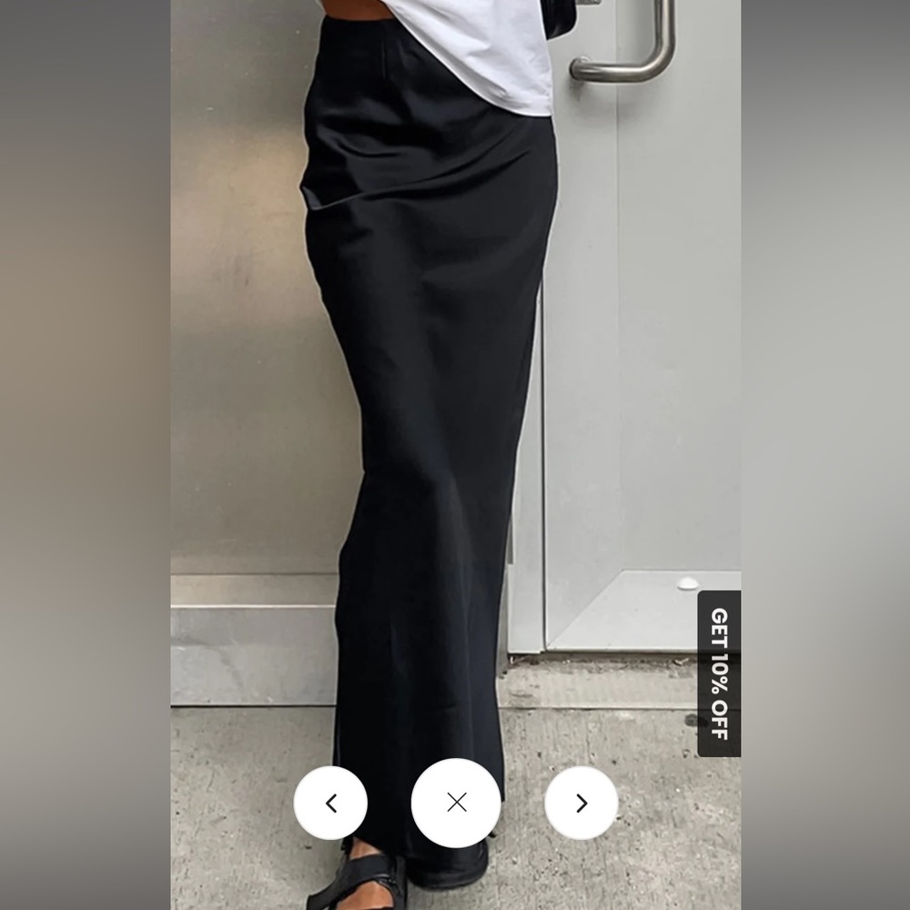 Black satin skirt